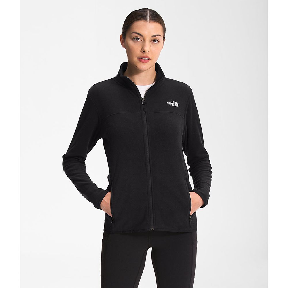 The North Face Fleece Jacket Womens Australia - The North Face Tka Glacier Full Zip Black (XGE-02389